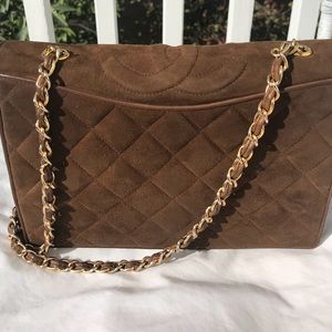 Vintage Chanel Purse brown suede